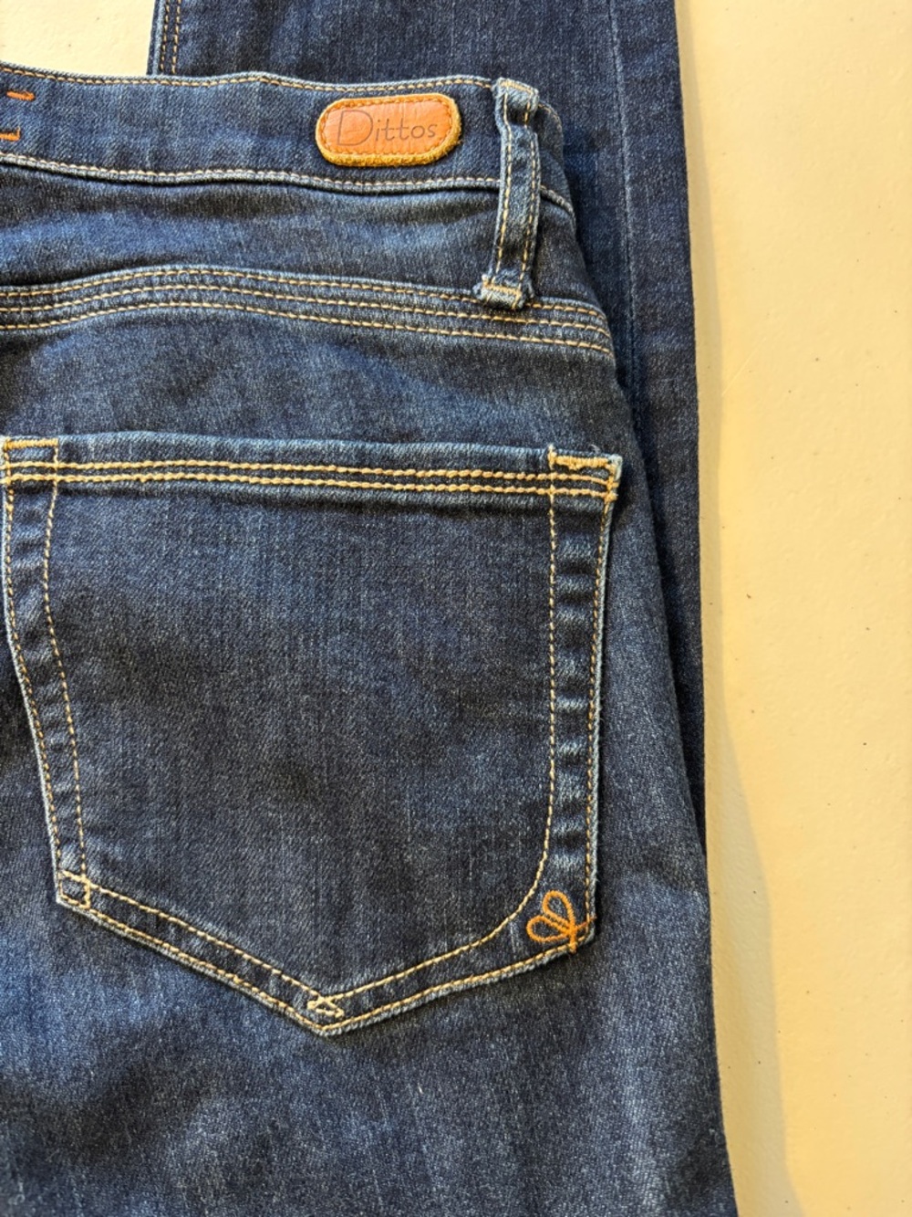 Dittos Skinny Jean Size 25 Dark Indigo Embroidered Elevated Casual Western Ranch - Picture 5 of 8